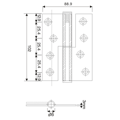 Stainless Steel Hinge - L-03