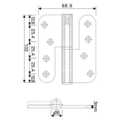 Stainless Steel Hinge  -L-04