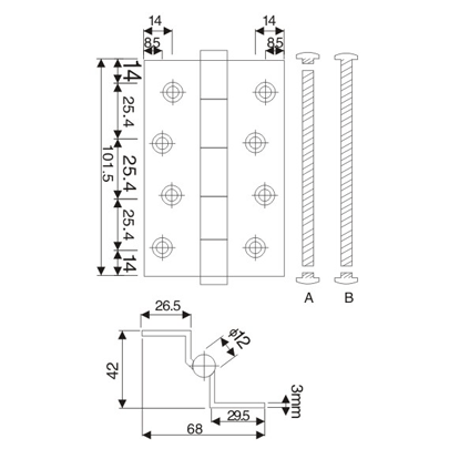 Stainless Steel Hinge - CK - B01