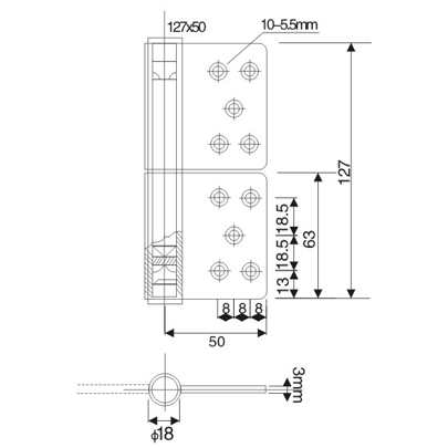 Stainless Steel Hinge - FL - A01