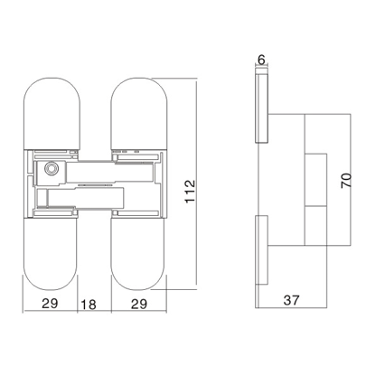 Stainless Steel Hinge - S - 80