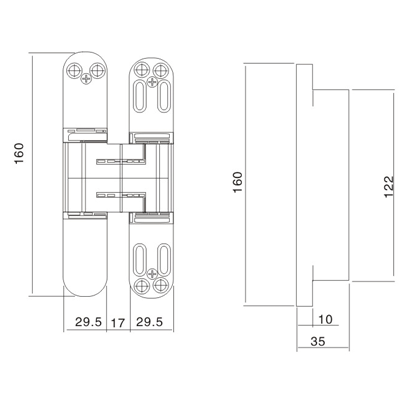 Stainless Steel Hinge - S - 120