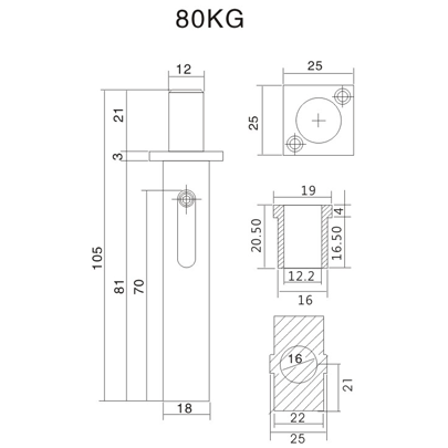 Stainless Steel Hinge - S - 270