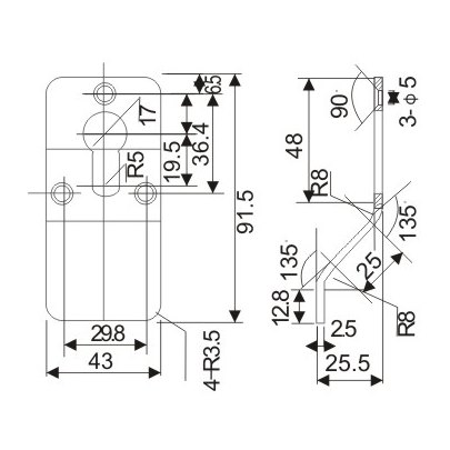 Escutcheon Handle - ES 001SS