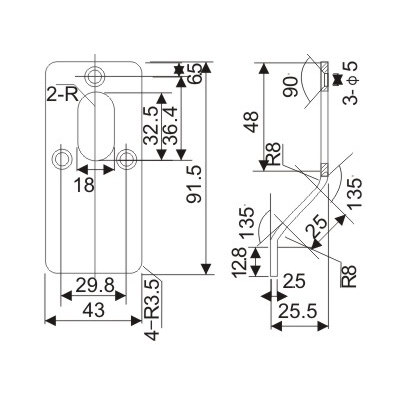 Escutcheon Handle - ES 002SS-1