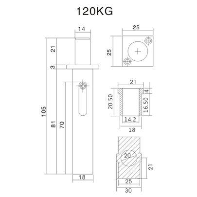 Stainless Steel Hinge - S - 270